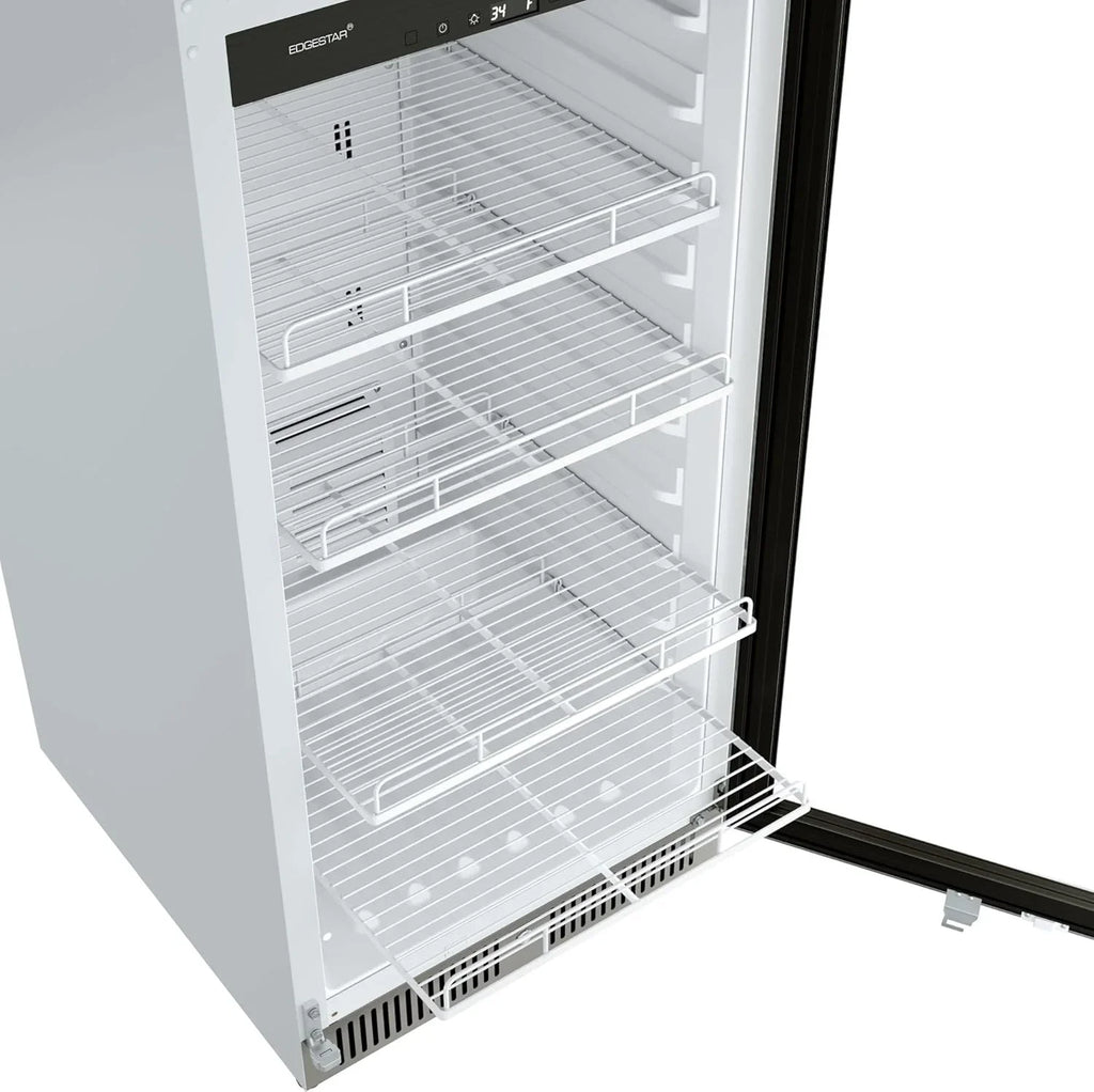 EdgeStar VBM101 22" Wide 10.1 Cu. Ft. Commercial Beverage Merchandiser – Stainless Steel, Temp Alarm, Reversible Door