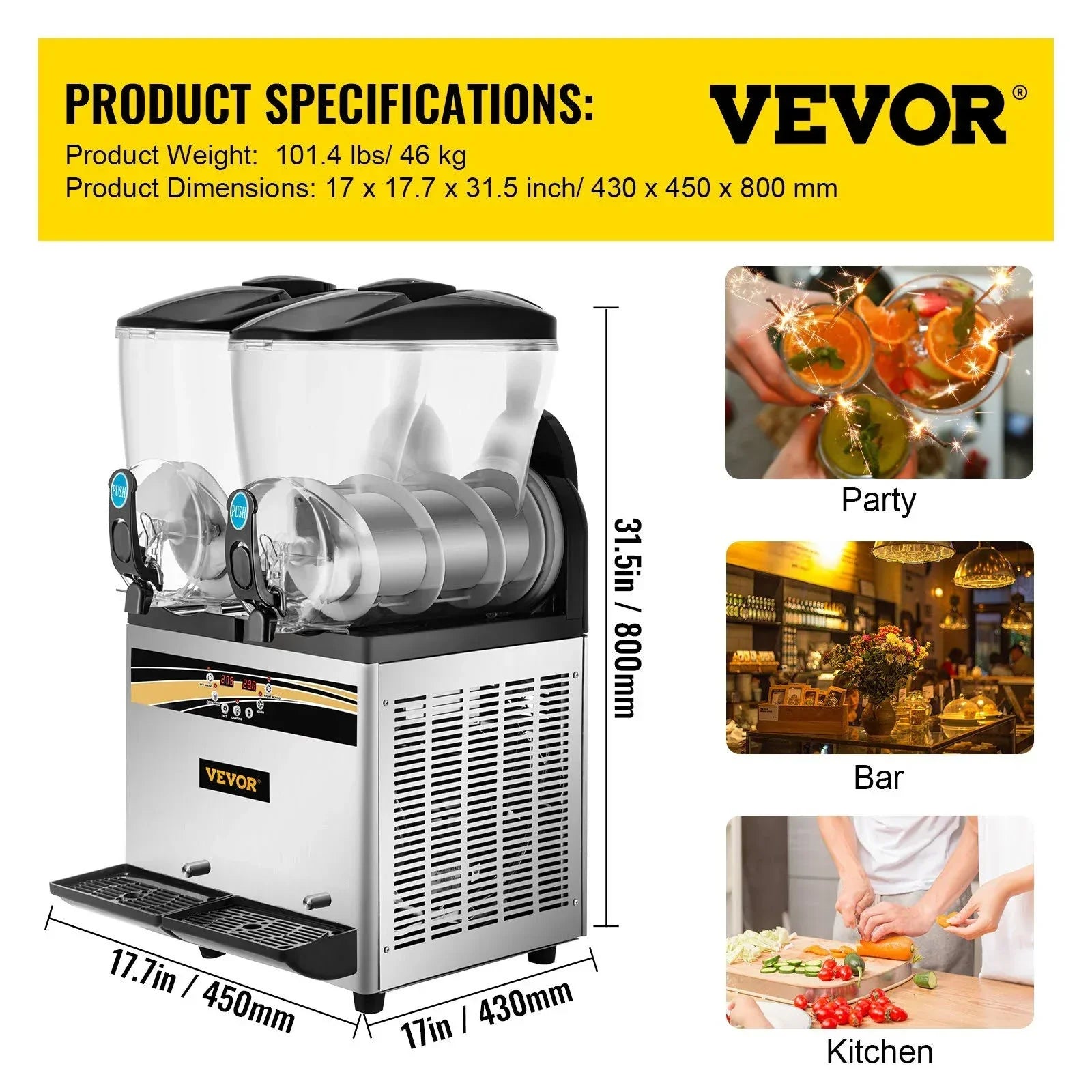 VEVOR   Commercial Slushy Machine Slushie Machine