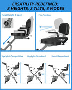 Foldable Exercise Bike Stationary Bikes for Home, 5 IN 1 Indoor Workout Bike, Cycling Bike with 16-Level Quiet Magnetic Resistance, 6.6 LBS Flywheel and 300LBS Capacity, 2025 Designed 817 X-bike