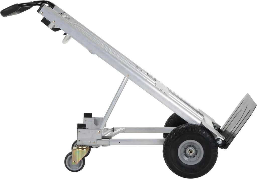 4-in-1 folding hand truck with puncture-proof wheels