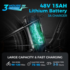 Outdoor electric bike with 48V/15Ah lithium battery �?Black