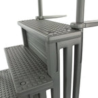 Non-slip entry steps for pools | Grey | For above-ground pools | Can be installed on terraces with a height of 122 to 137 cm | Load capacity up to 136 kg