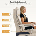 M80 executive chair with two motors and footrest, for tall and heavy people, up to 190 kg, beige