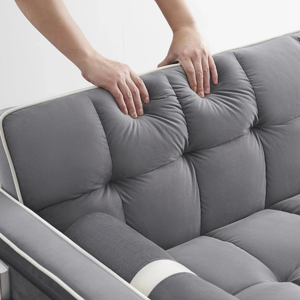 3 in 1 Sleeper Sofa Couch Bed for Living Room Apartment,Grey