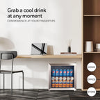 Beverage Refrigerator and Cooler, 115 Can Mini Fridge with Glass Door for Soda Beer or Wine for Office or Bar with Adjustable Removable Shelving