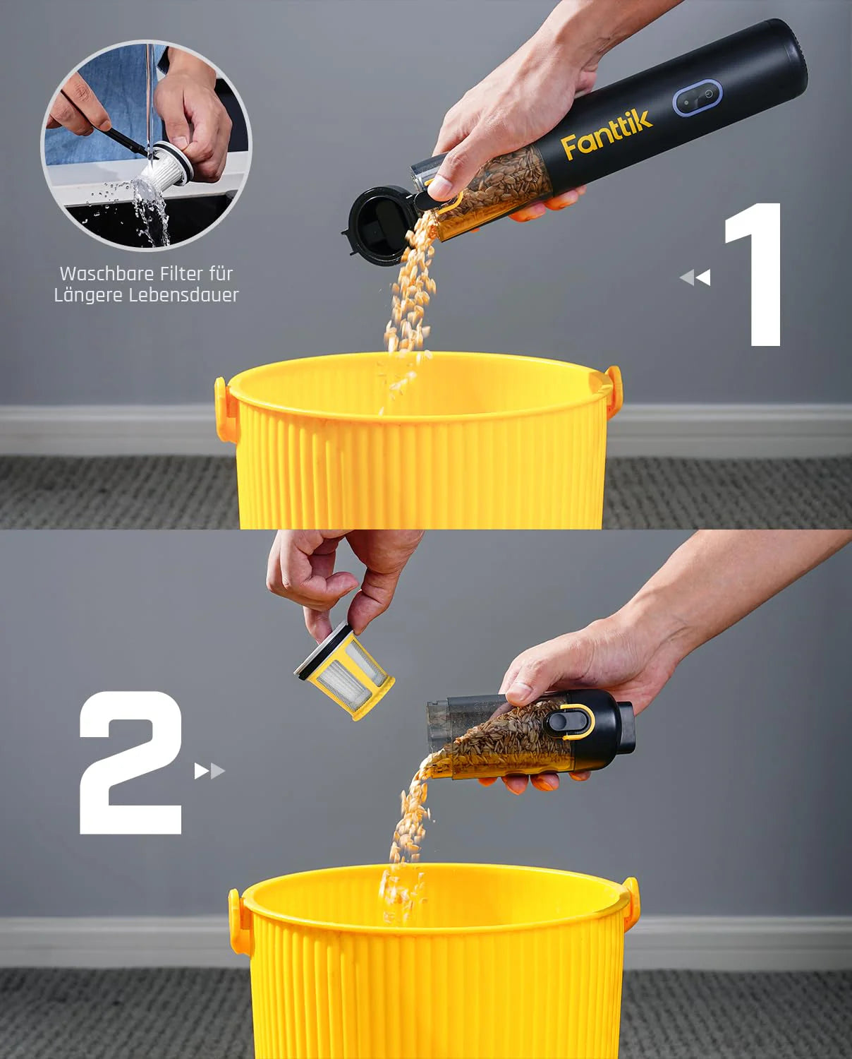 Fanttik 19000PA Slim V8 Apex Mini Car Vacuum