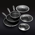 HexClad 6 Piece Hybrid Stainless Steel Cookware Pan Set