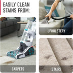 Hoover SmartWash+ Automatic Carpet Cleaner for Carpets and Upholstery, Deep Cleaning Carpet Shampoo, Carpet Deodorizer and Pet Stain Remover FH52000, Turquoise