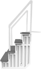 Non-slip entry steps for pools | Grey | For above-ground pools | Can be installed on terraces with a height of 122 to 137 cm | Load capacity up to 136 kg