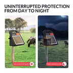 Andmon Solar Electric Fence Charger 10 Miles, 0.11 Joule, Portable with Day/Night Mode, 360° Rotation, 2 Miles Coverage