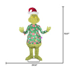 Life Size Animated Dr. Seuss Grinch in Ugly Christmas Sweater Décor, 5.8 ft