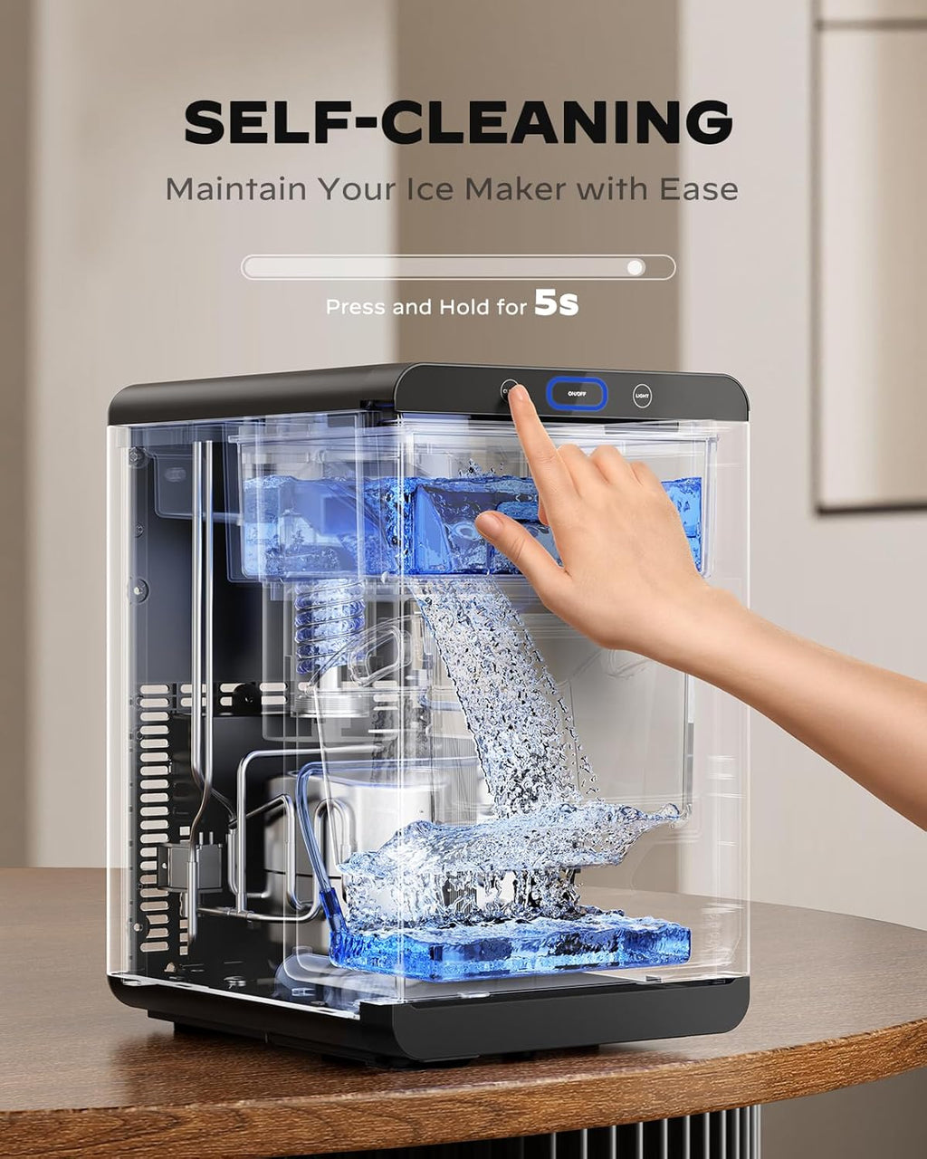Silonn Nugget Ice Maker Countertop, Pull-Out Water Tank and Removable Ice Basket