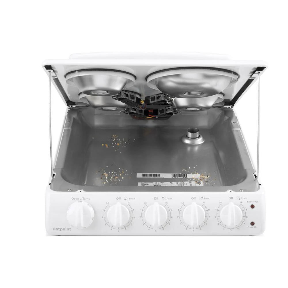 20-inch electric oven with 4 cooking zones, freestanding, in white