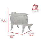 2025 900 square feet EPA-exempt cast iron stove