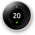 Nest 3rd Gen Learning Thermostat, Programmable Smart, Alexa Compatible, White, Wi-Fi, Energy Saving, Home Use