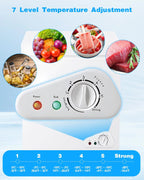 3.5 Cu.Ft Chest Freezer with a Removable Basket 7 Gears Adjustable Temperature Control(-18F to -46F), Deep Compact Freezer for Garage, Office, Basement, House, Kitchen, Shop, RVs-White