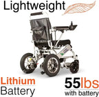 Culver Mobility Electric Power Wheelchair Scooter Fold Lightweight Folding Safe Electric Wheelchair Motorized FDA Approved Aviation Travel (Free Wheelchair RAMP Gift) (Silver-17.5 inc)