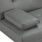 Yaheetech Convertible Sofa Bed Adjustable Couch Sleeper Modern Faux Leather Home Recliner Reversible Loveseat Folding Daybed Guest Bed, Removable Armrests, Cup Holders, 3 Angles, 772lb Capacity, Black